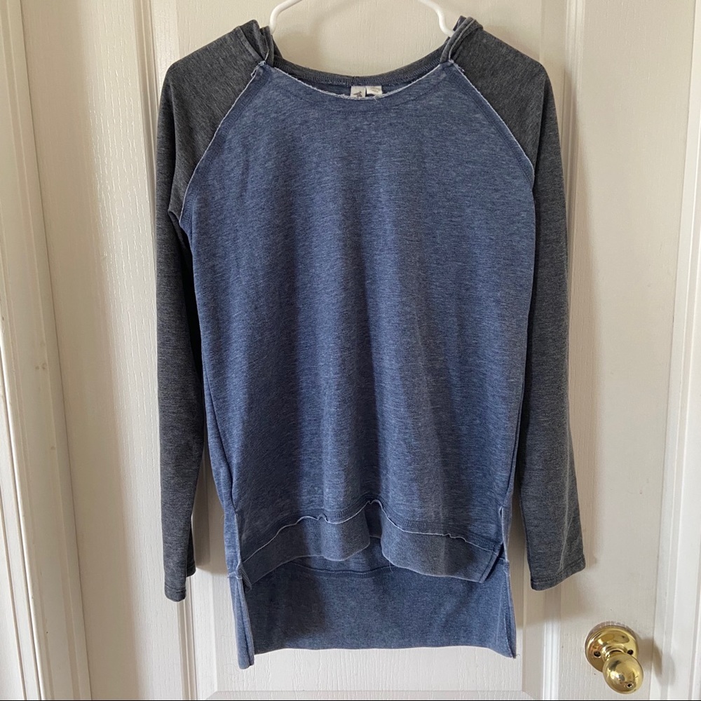 Others Follow Faded Blue and Black Hoodie